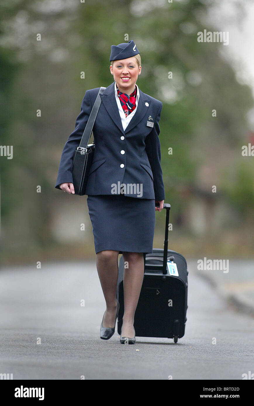 Une hôtesse de l'air de British Airways. Photo par James Boardman Banque D'Images