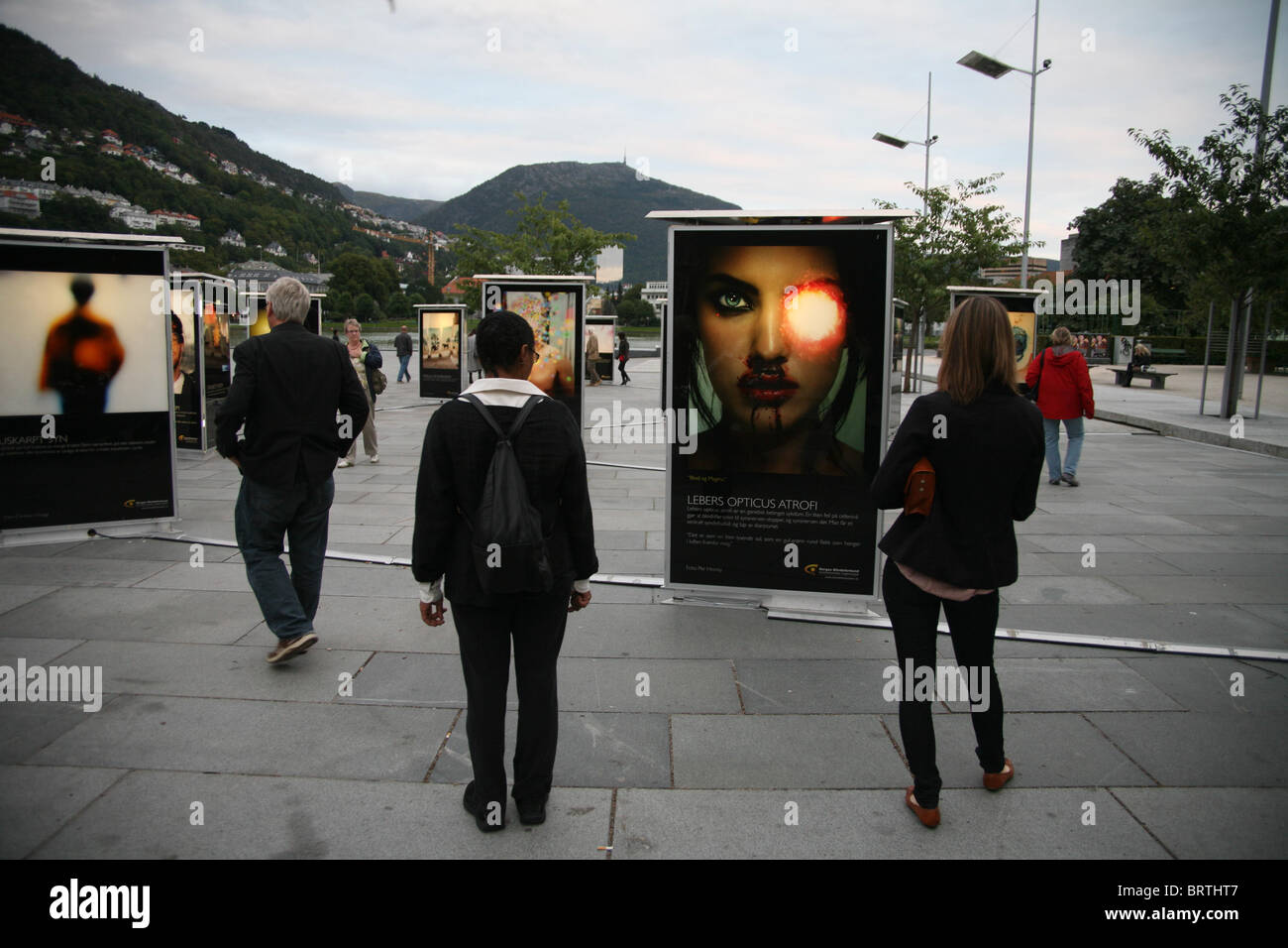 Exposition d'art en plein air de Bergen Banque D'Images