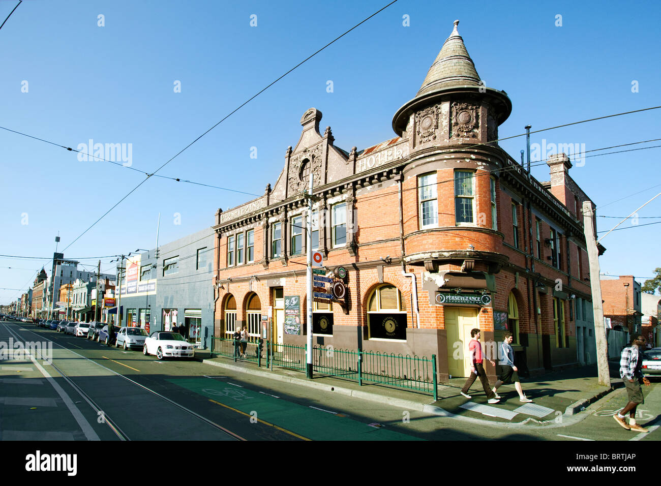 Persévérance Voir Brunswick st, a été depuis plus de 100 ans de commerce de Victoria de Melbourne Australie Banque D'Images