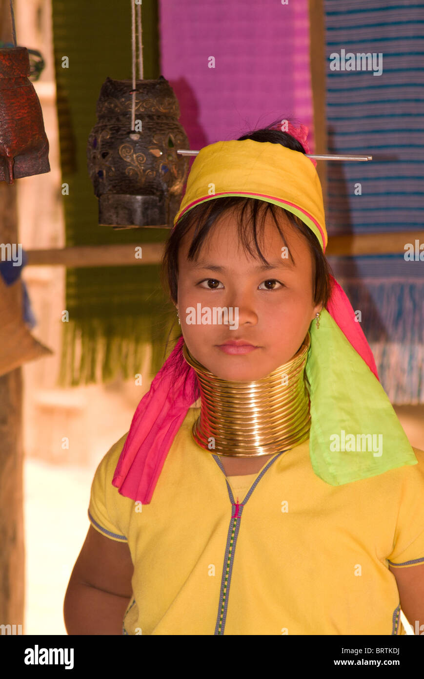 Long cou fille dans le Nord de la Thaïlande Banque D'Images