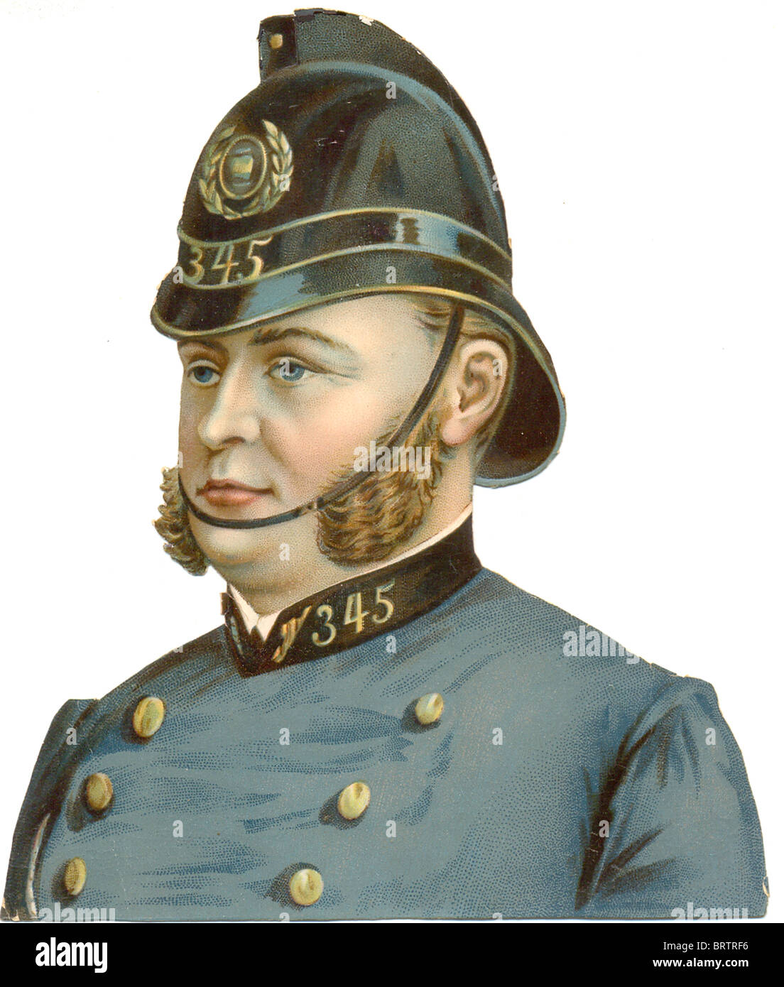 Chromolithographed die cut débris de policier Banque D'Images