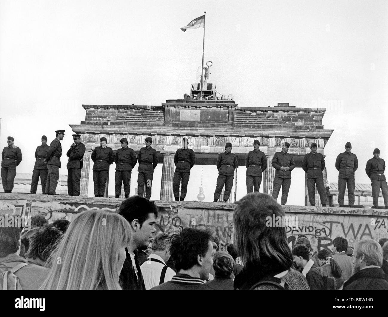 Chute du Mur de Berlin, dimanche le 12 novembre 1989 Banque D'Images