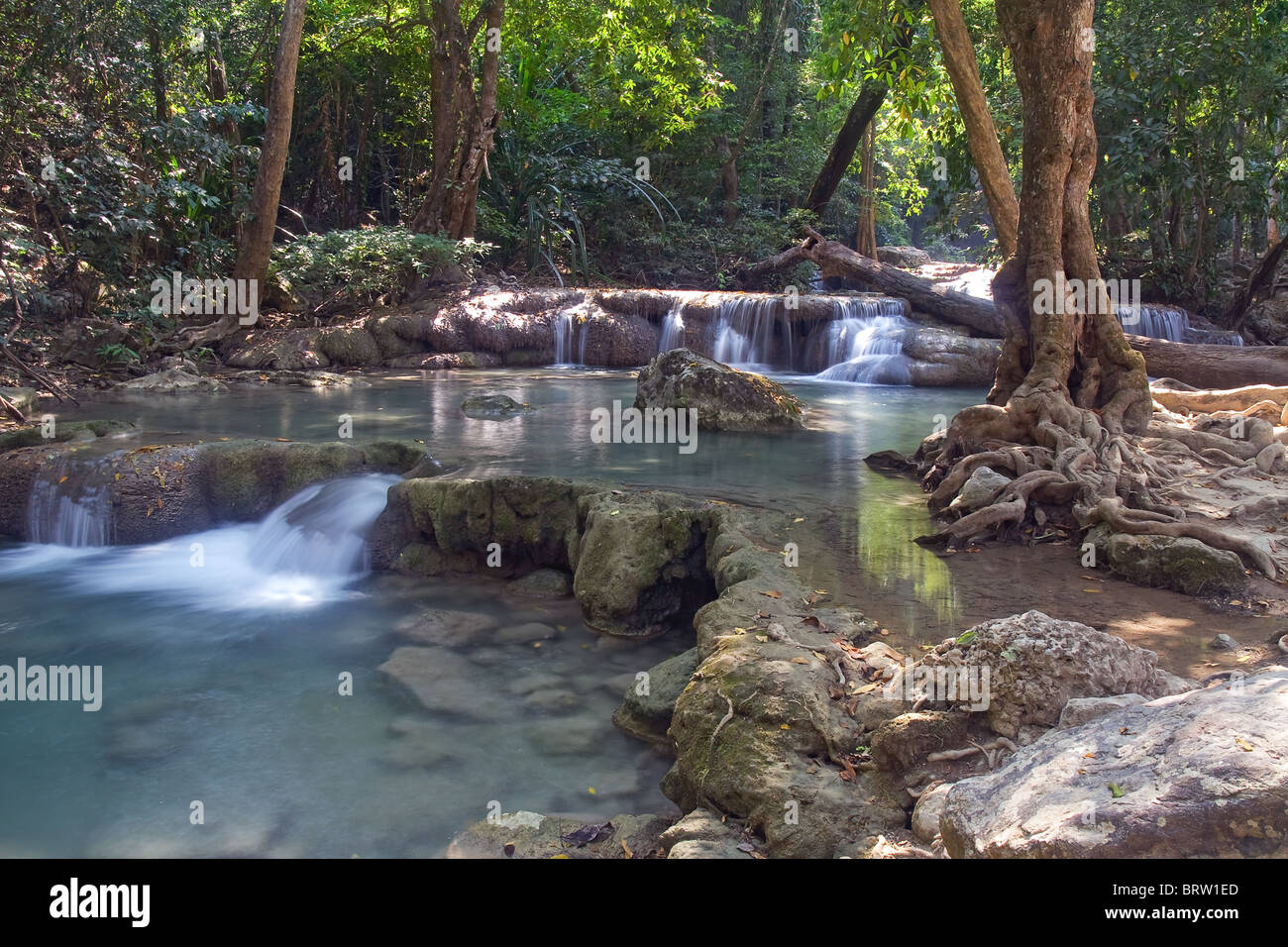 Erawan waterfall Banque D'Images