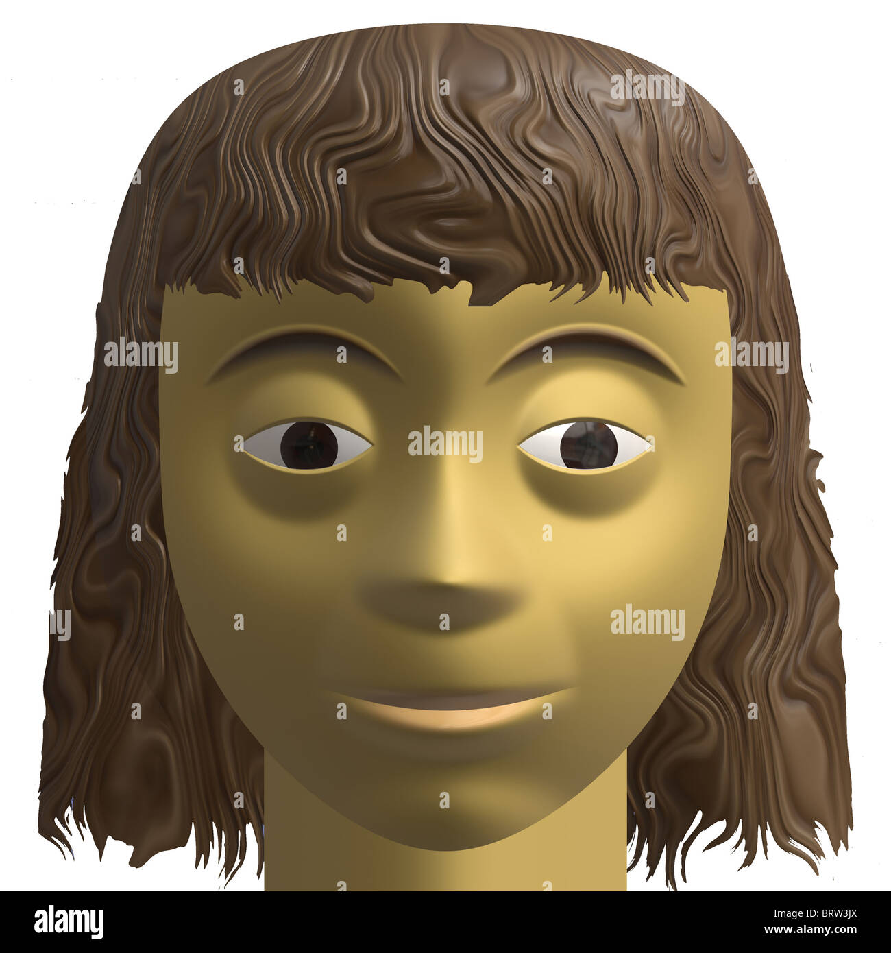 Avatar de synthèse d'une brunette femme portrait portrait Banque D'Images