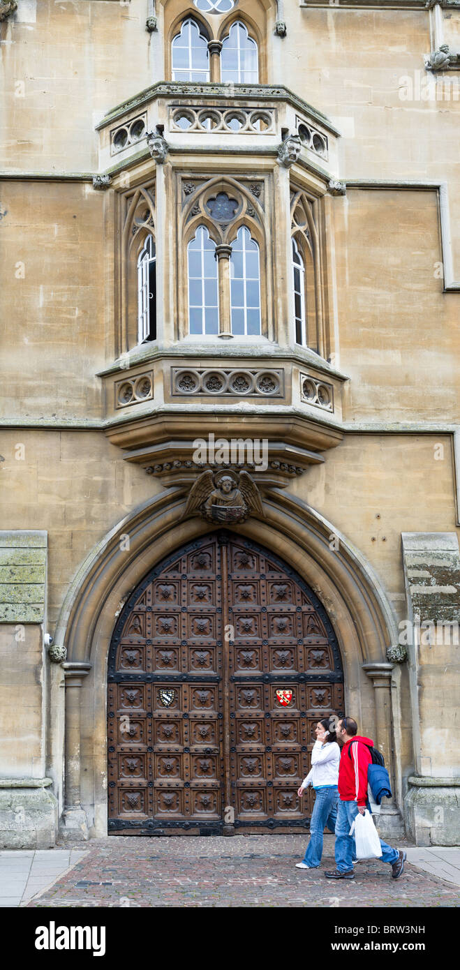 Façade de l'Exeter College, Université d'Oxford. Banque D'Images