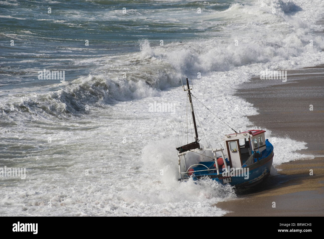 Des naufragés Cornish bateau de pêche. Banque D'Images