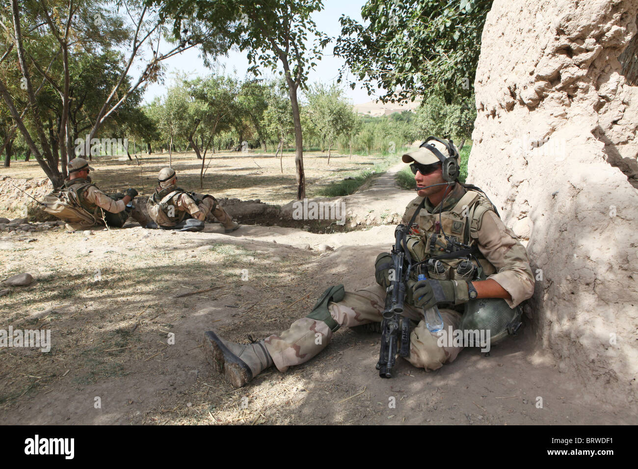 Dernière patrouille de soldats néerlandais en Afghanistan Banque D'Images