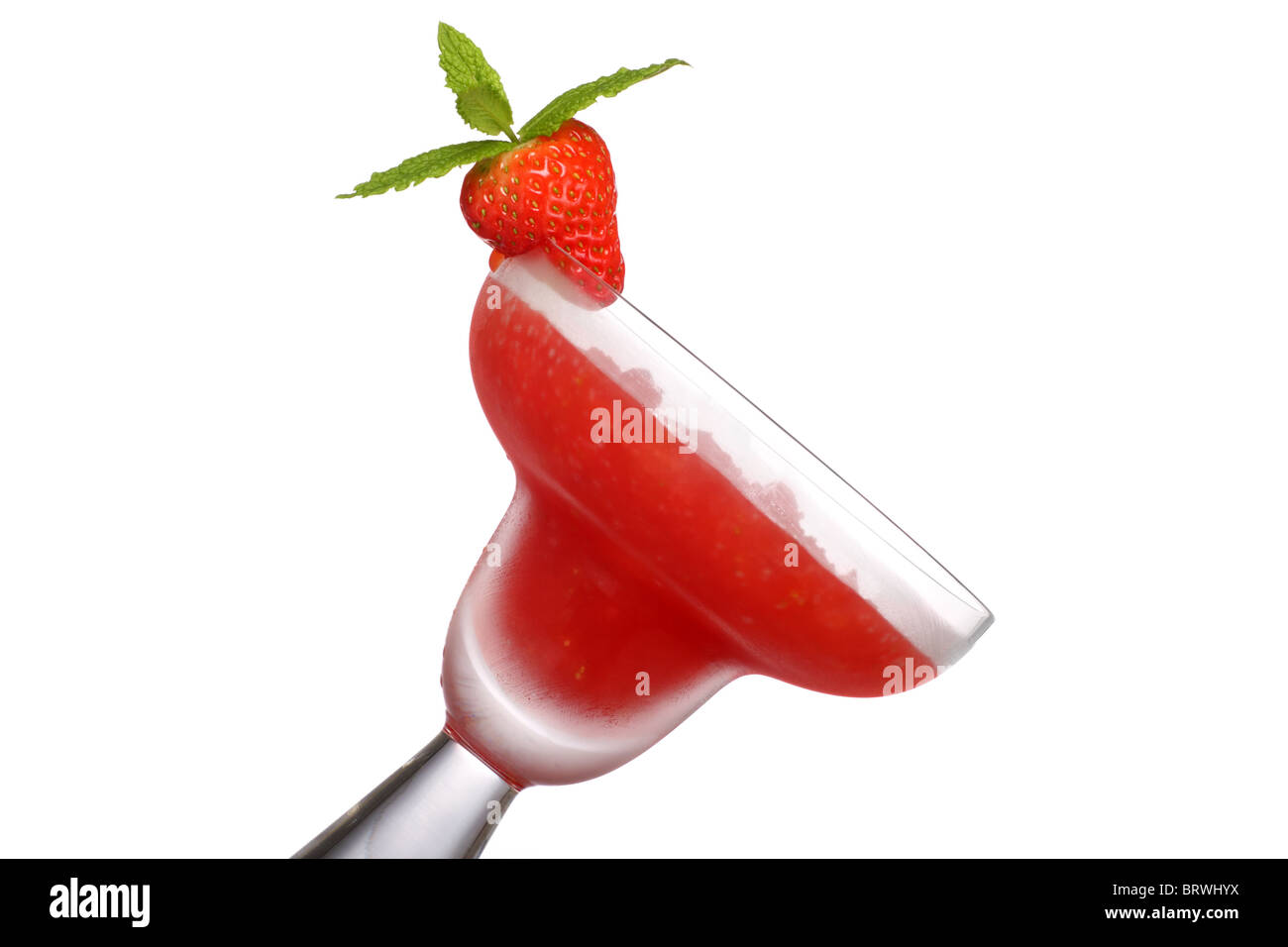 Des strawberry daiquiri aux fraises, garnir de menthe Banque D'Images