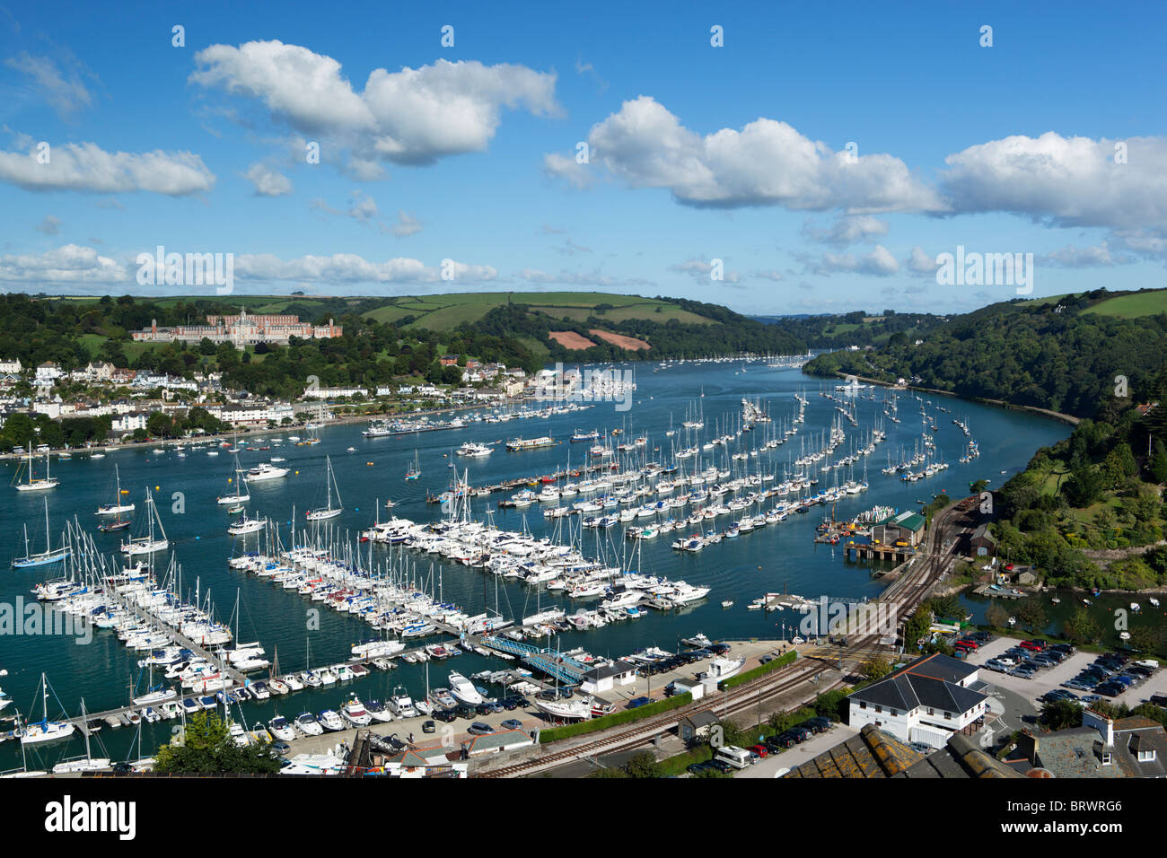 Afficher le long de l'estuaire de la rivière Dart et Dartmouth Banque D'Images