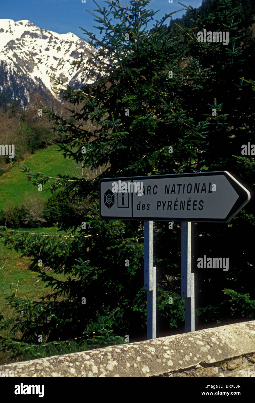 Signe, Parc National des Pyrénées, le Parc National des Pyrénées, Aquitaine, France, Europe Banque D'Images
