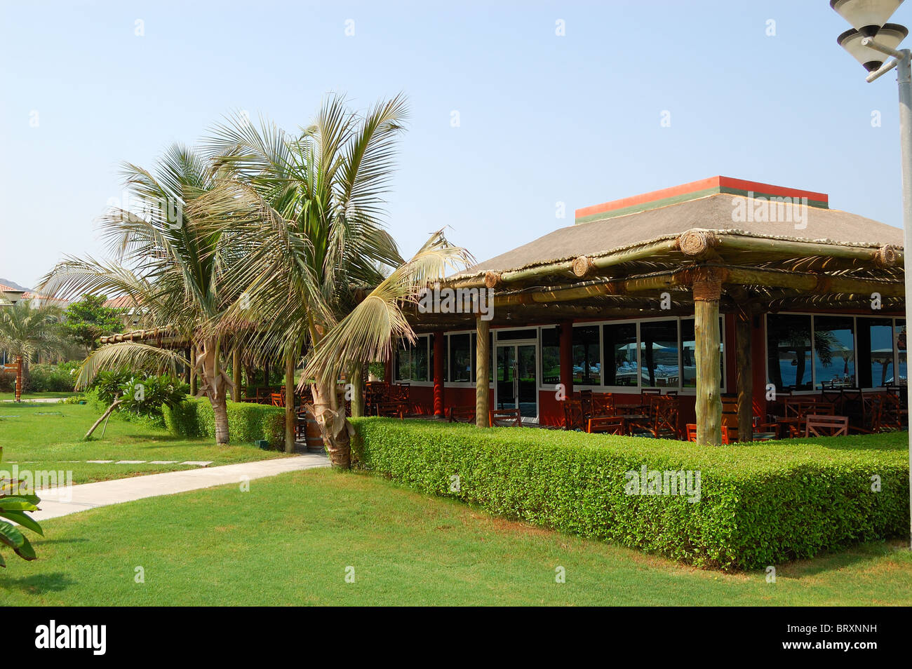 Bar à la plage, DUBAÏ, ÉMIRATS ARABES UNIS Banque D'Images