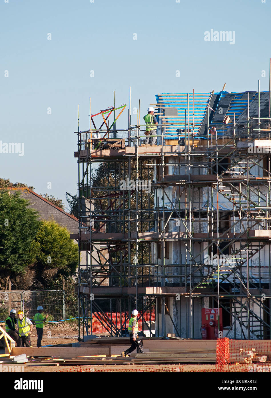 Un projet de logements abordables en construction à Redruth, Cornwall, UK Banque D'Images