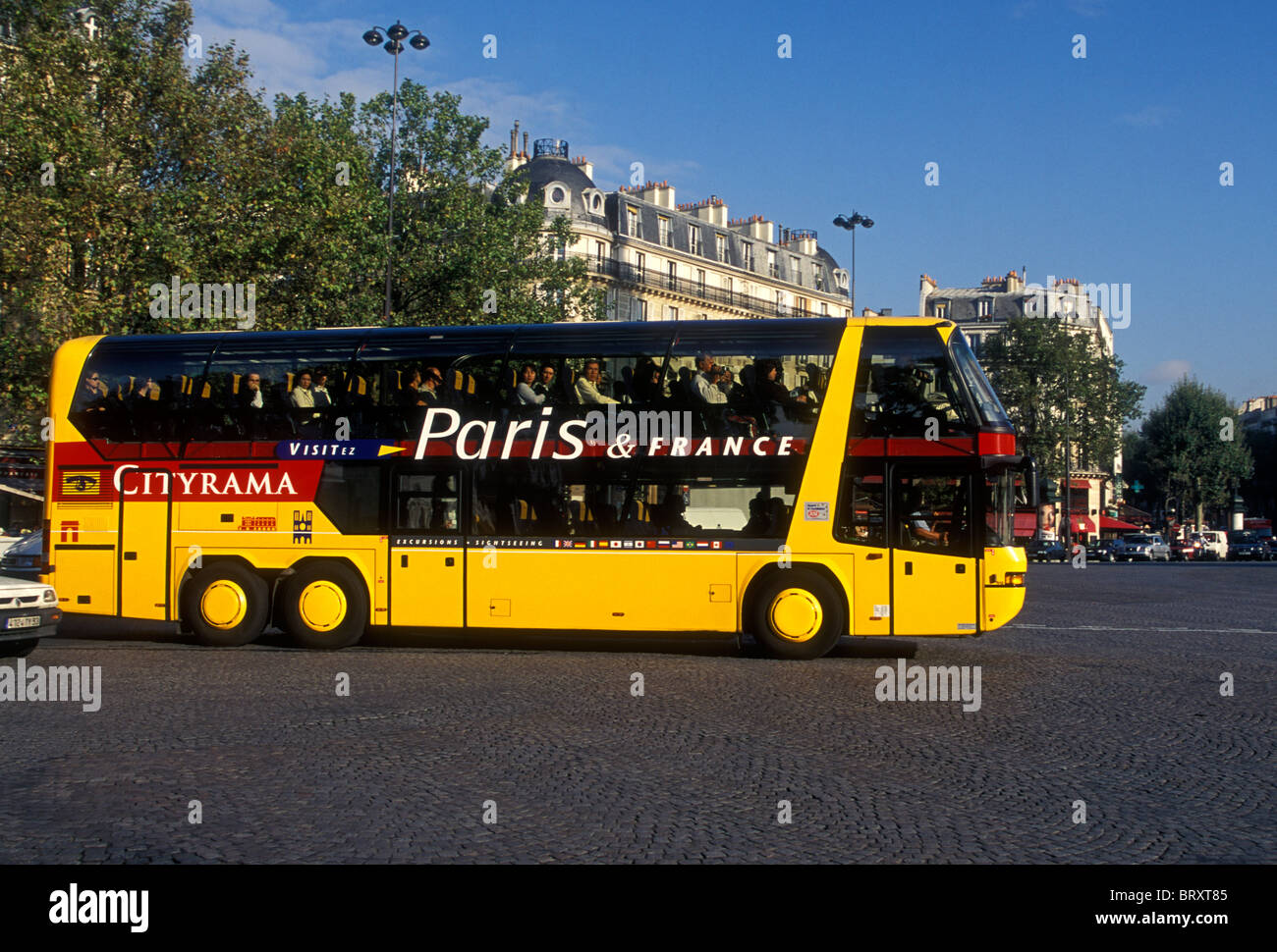 Bus tour Cityrama, Place de la Bastille, la capitale, Paris, Ile-de-France, France Banque D'Images