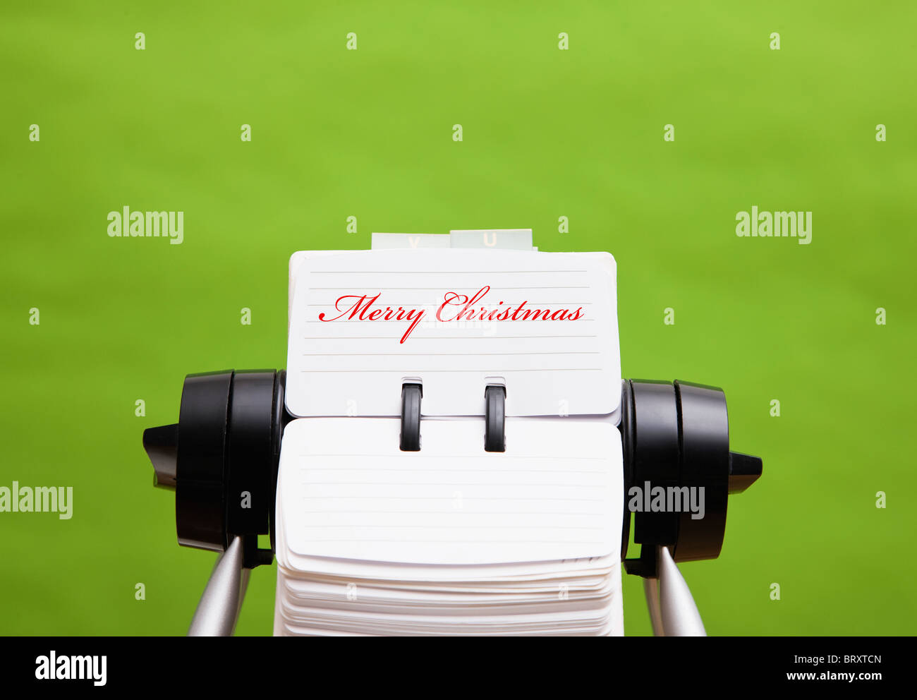 Fichier rotatif avec carte carte Joyeux Noël Banque D'Images
