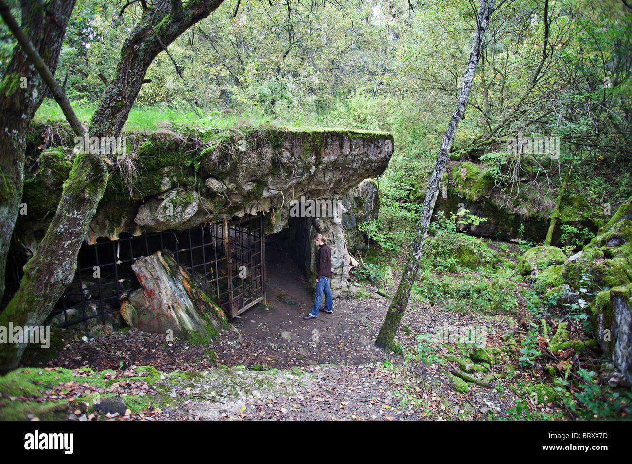 La Seconde Guerre mondiale bunker appartenant au mur de Poméranie en Pologne de l'ouest du nord, Tuczno Banque D'Images