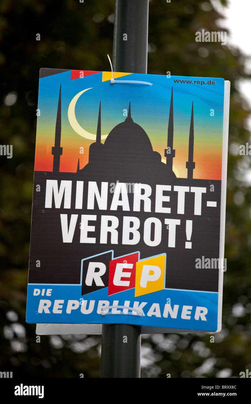 L'Islam en Allemagne l'affiche de lutte contre Banque D'Images