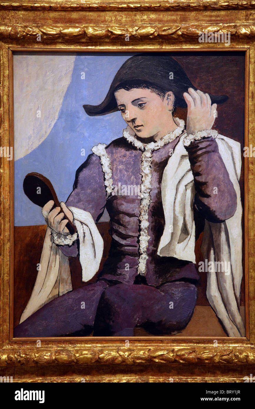 Les arlequins DANS LE MIROIR, DE PABLO PICASSO PÉRIODE ROSE, THYSSEN-BORNEMISZA MUSEUM (MUSÉE DES BEAUX-ARTS), MADRID, ESPAGNE Banque D'Images