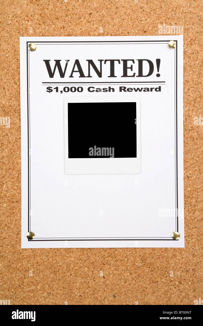 Avis de recherche close up shot Banque D'Images