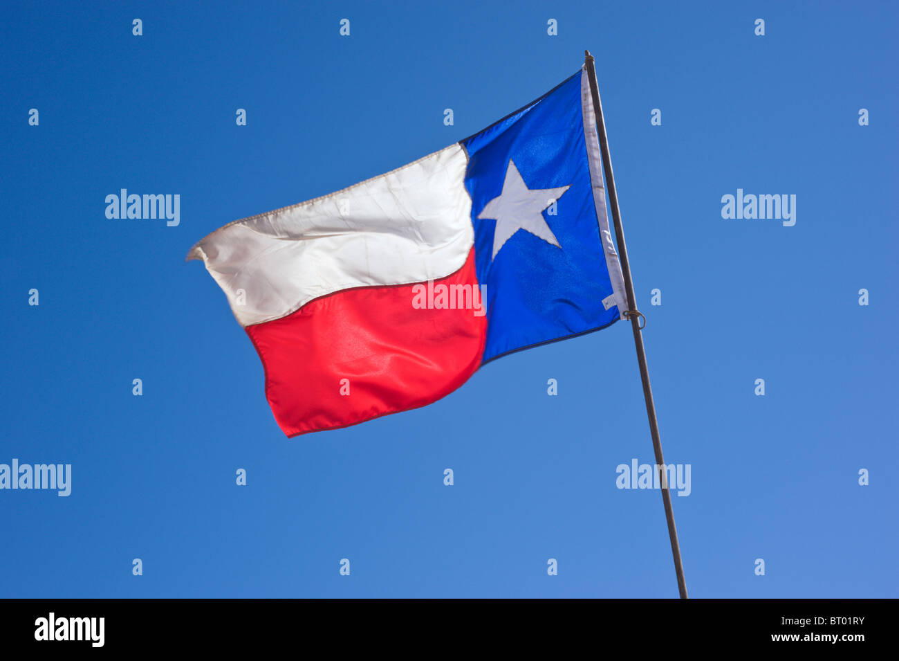 Le drapeau de l'état du Texas, à la fière mouches Lincoln County Cowboy Symposium et Chuck Wagon Cook-Off, Ruidoso Downs, Nouveau Mexique. Banque D'Images