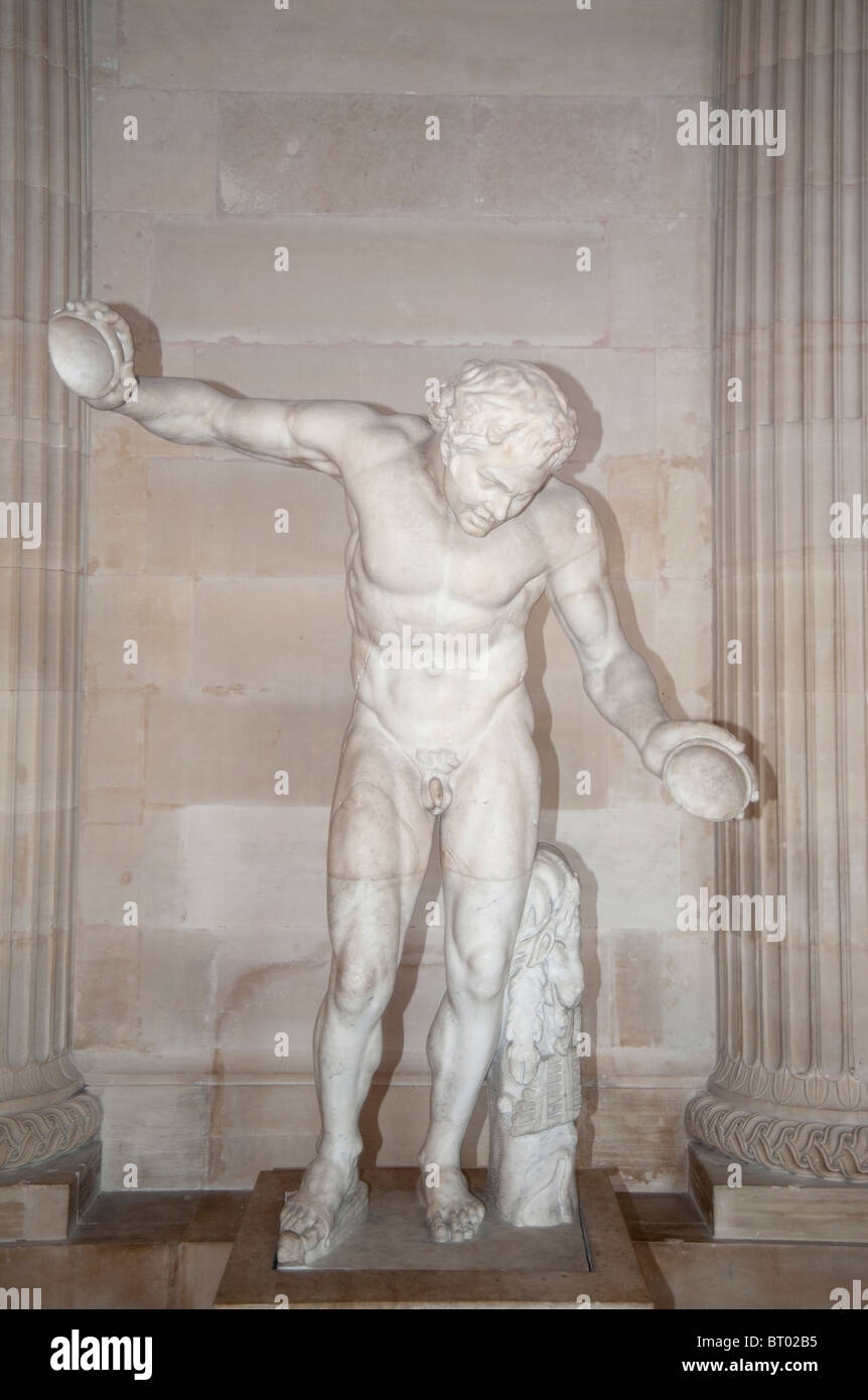 Satyre dansant, du groupe 'Invitation à la danse", du musée du Louvre, Paris, France. Copie romaine d'un original hellénistique. Banque D'Images