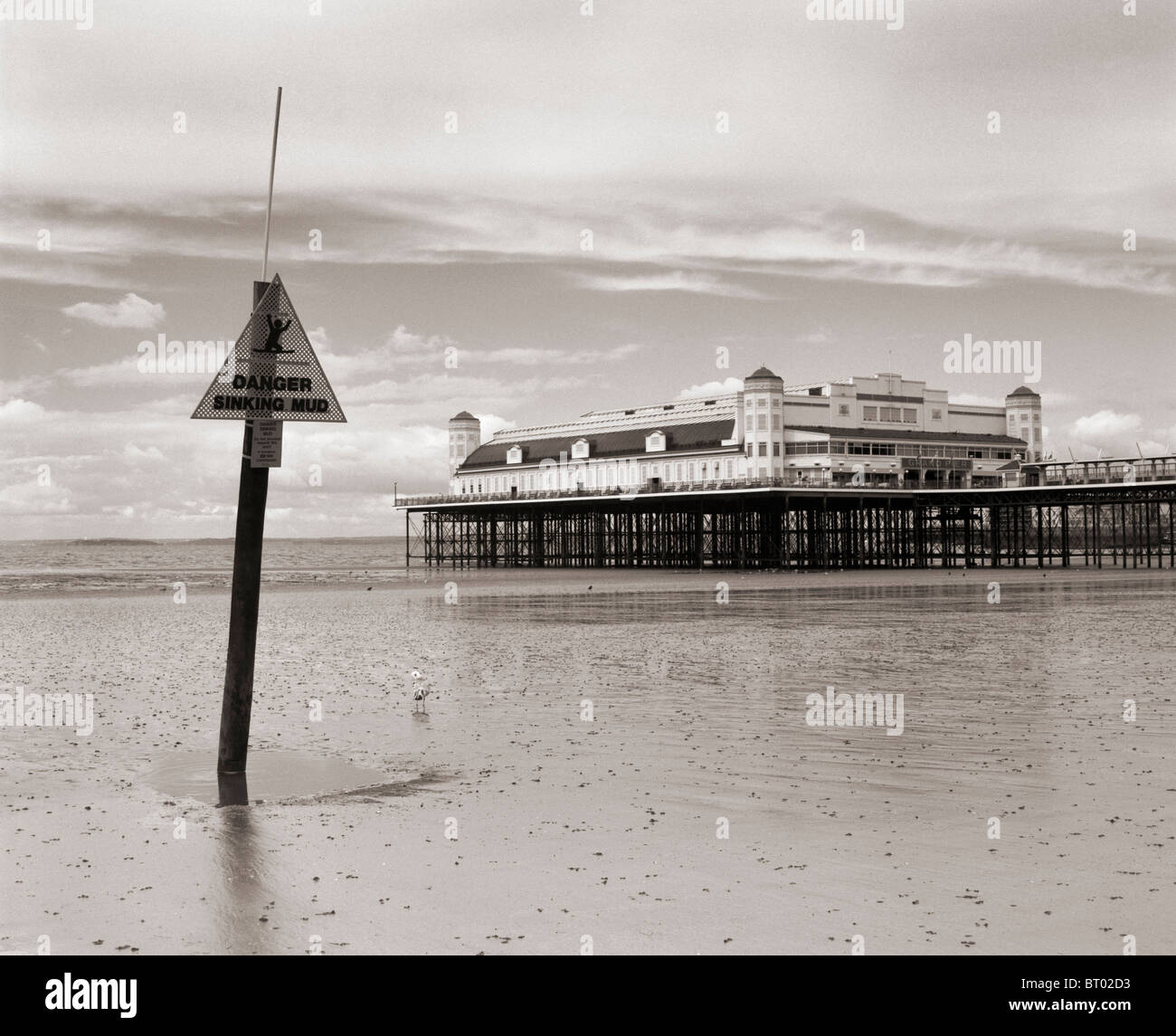 L'ancien Grand Pier à Weston-super-Mare avant qu'il a été détruit par un incendie, North Somerset en Angleterre. Banque D'Images