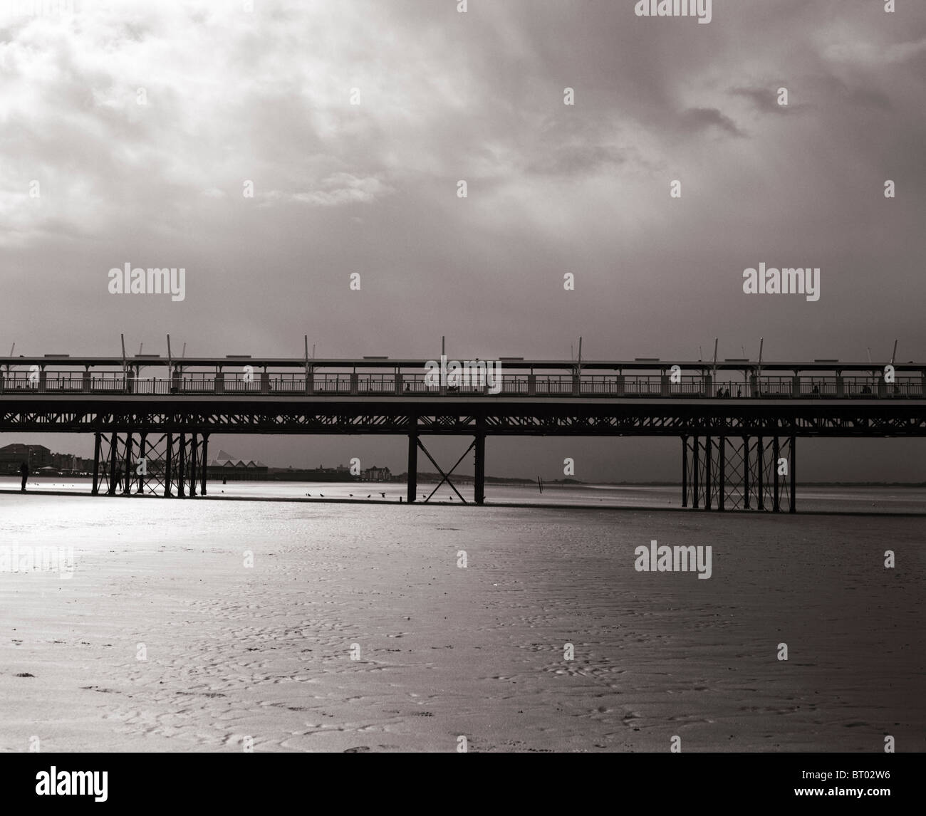 L'ancien Grand Pier à Weston-super-Mare avant qu'il a été détruit par un incendie, North Somerset en Angleterre. Banque D'Images