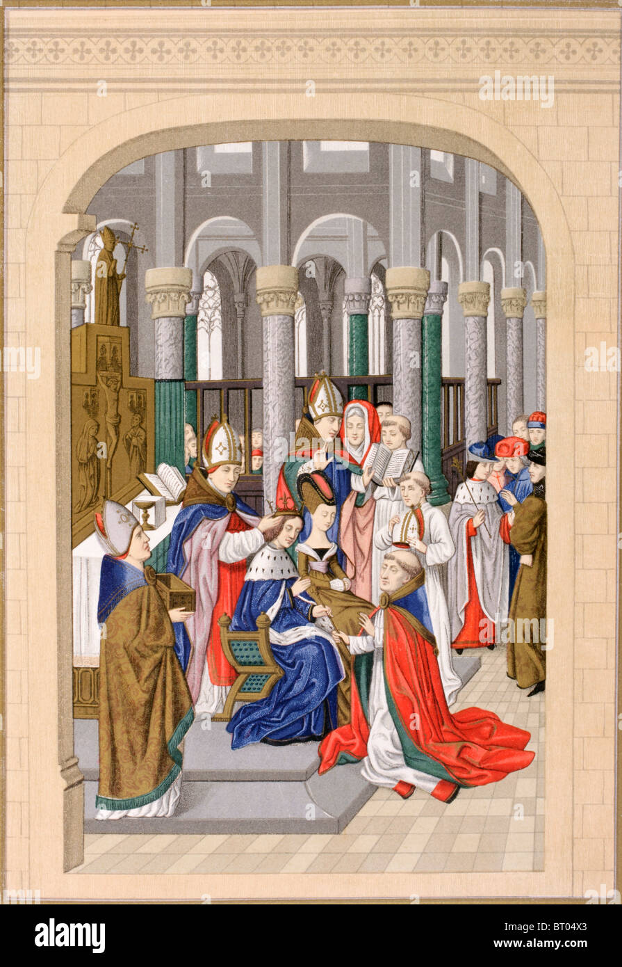 Couronnement de Charles V, Roi de France, appelé le sage, mai 1364. Banque D'Images