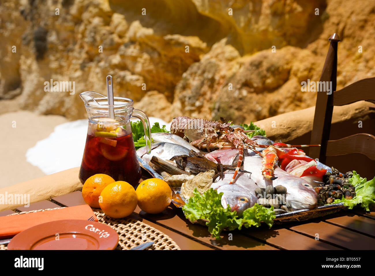 Restaurant situé à proximité de Carvoeiro, Algarve, Portugal Banque D'Images