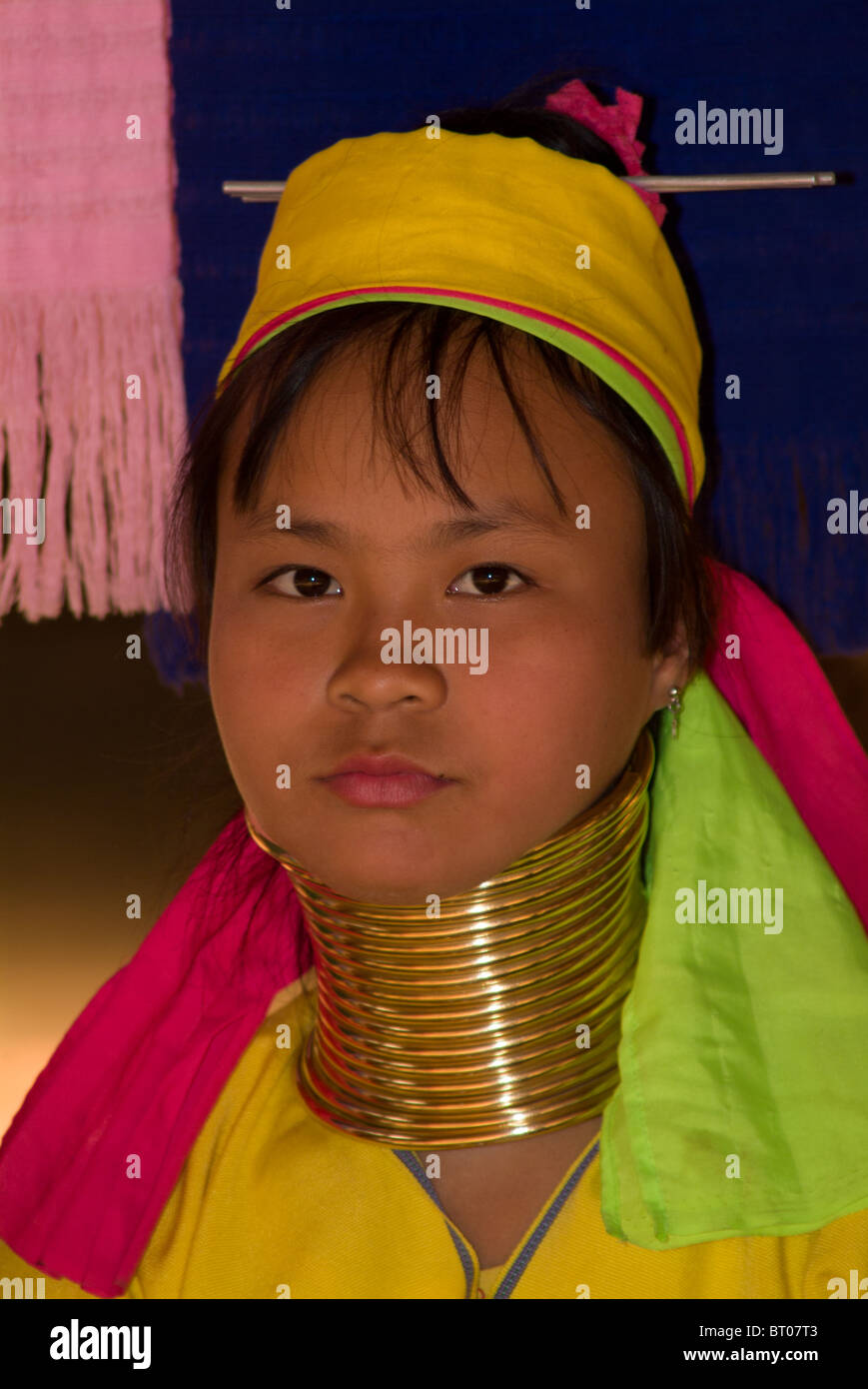 Long Cou, Hill Tribe Girl, Thaïlande Banque D'Images