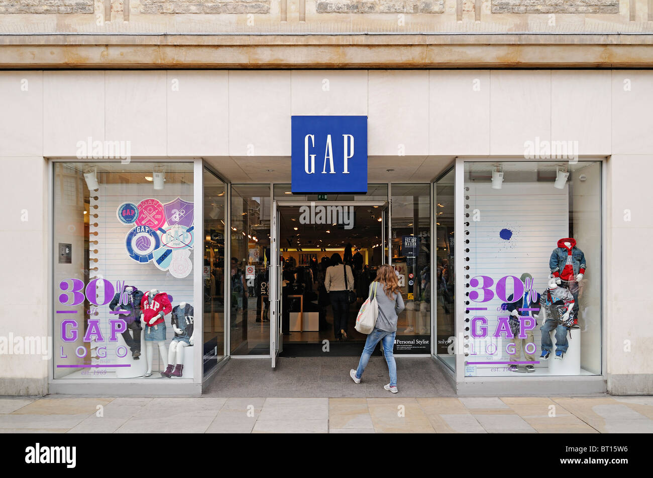 Boutique GAP, Oxford, UK. Banque D'Images