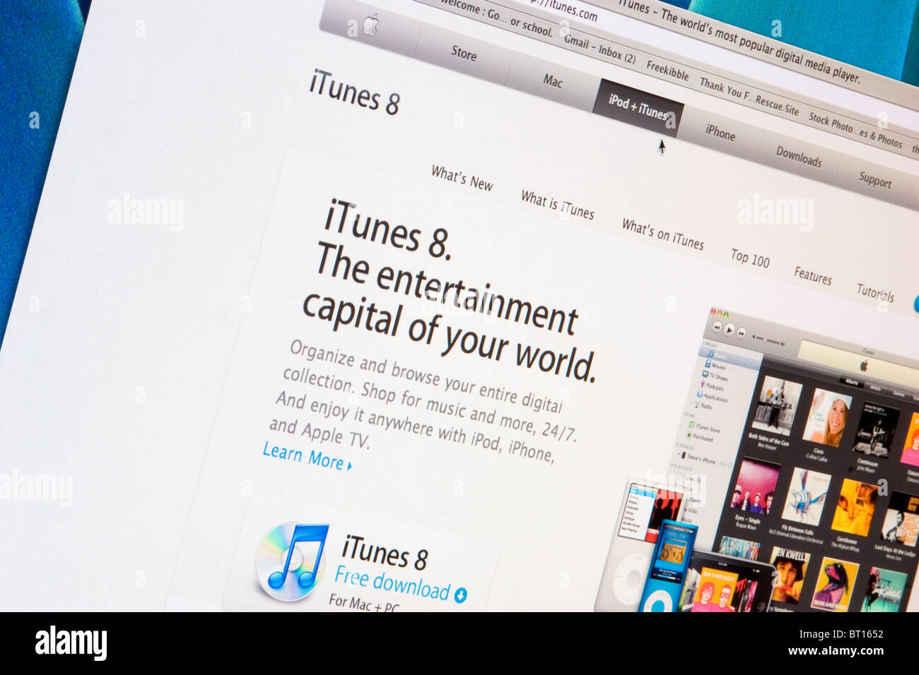 Site web Apple iTunes capture d'écran sur internet, ordinateur Banque D'Images