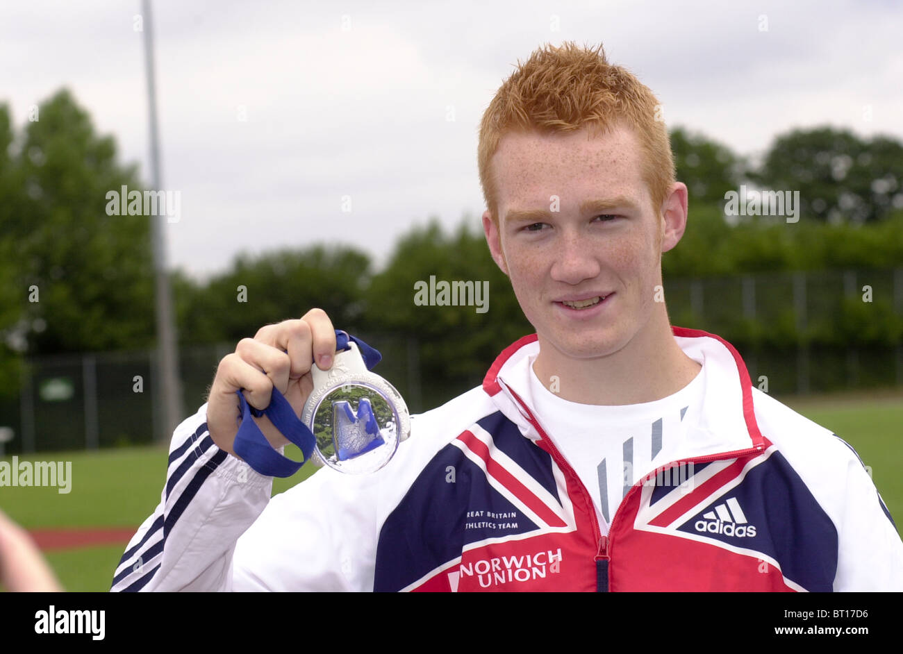 Greg Rutherford (déc 2010) est l'actuel détenteur du record britannique au saut en longueur. Banque D'Images