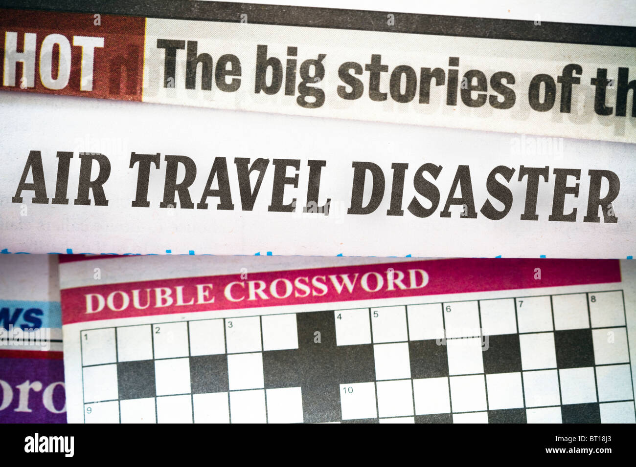 Journaux empilés avec un espace vide au milieu de votre propre texte. Banque D'Images