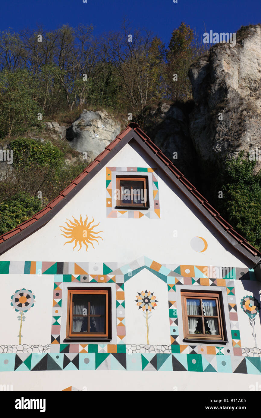 Vieille maison de décoration au village Kallmuenz Allemagne Bavière Haut-palatinat. Photo par Willy Matheisl Banque D'Images