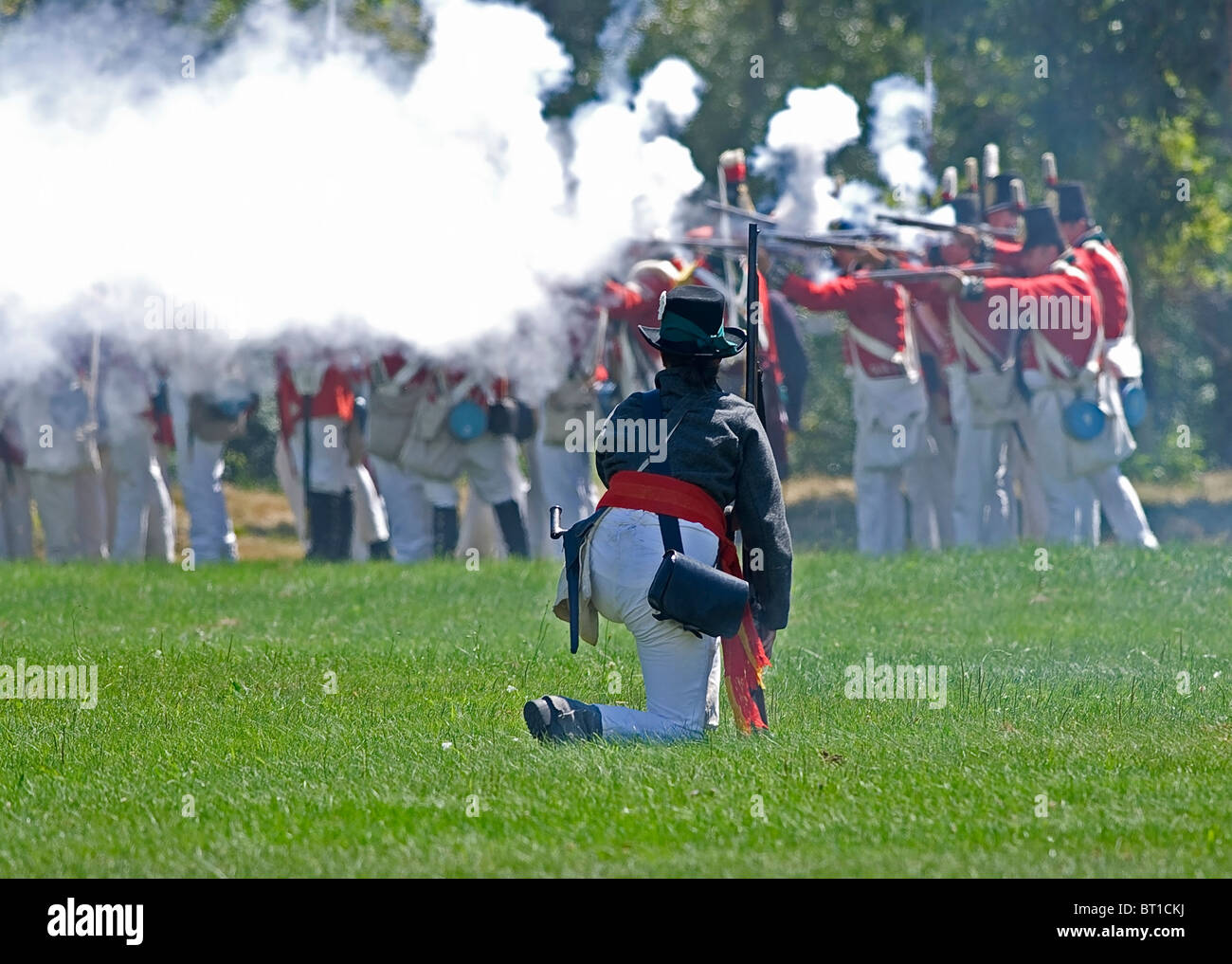 Au cours de l'action de l'Assemblée siège de Fort Érié week-end à Fort Erie, Ontario, Canada. Banque D'Images