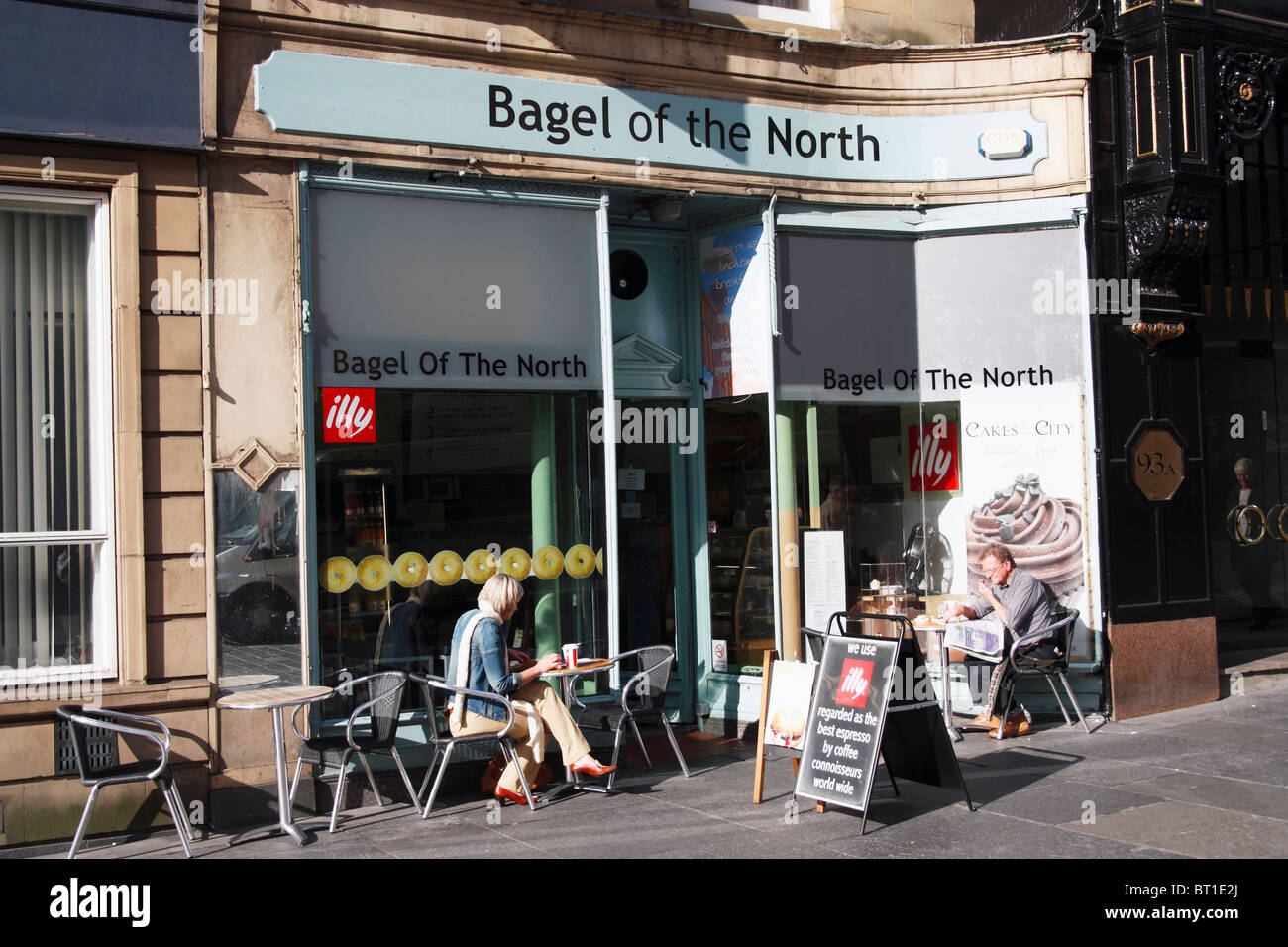 Le Nord de bagel cafe à Newcastle Upon Tyne, Angleterre, Royaume-Uni. Banque D'Images