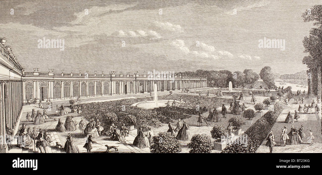 Le Grand Trianon, Versailles, France, à la 18e siècle. Banque D'Images