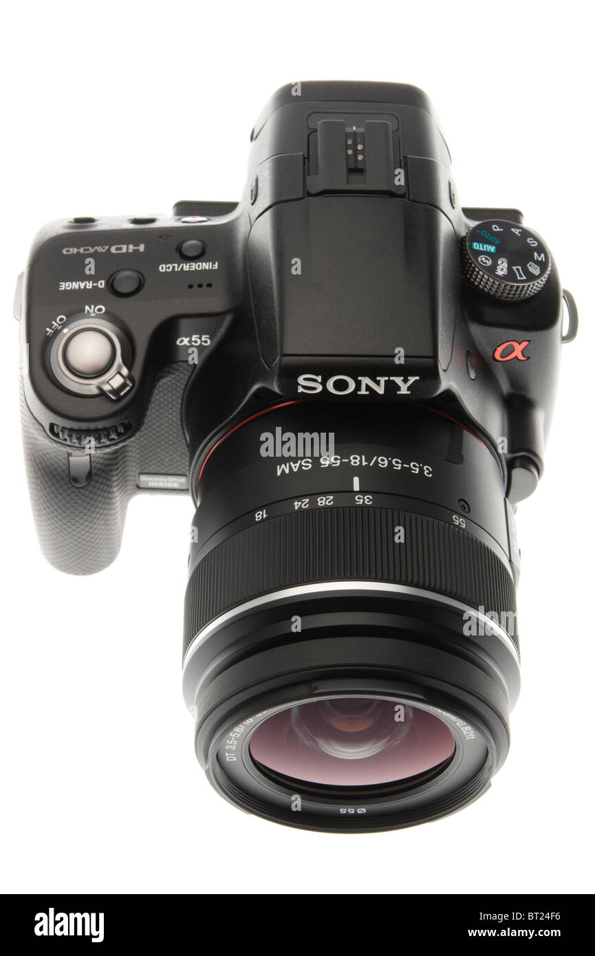 Studio produit shot - Sony Alpha 55 objectif unique numérique appareil  photo Translucide' lancé Octobre 2010 - avec objectif zoom 18-55 mm Photo  Stock - Alamy