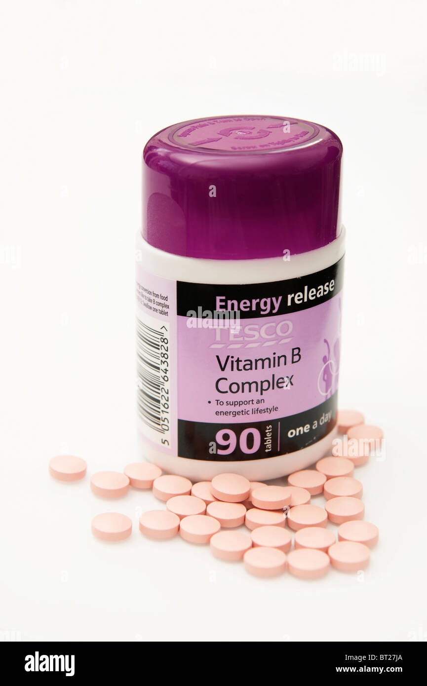 Les comprimés de vitamine B complexe ( arme révolutionnaire contre les pertes de mémoire liées à l'âge et la maladie d'Alzheimer) Banque D'Images