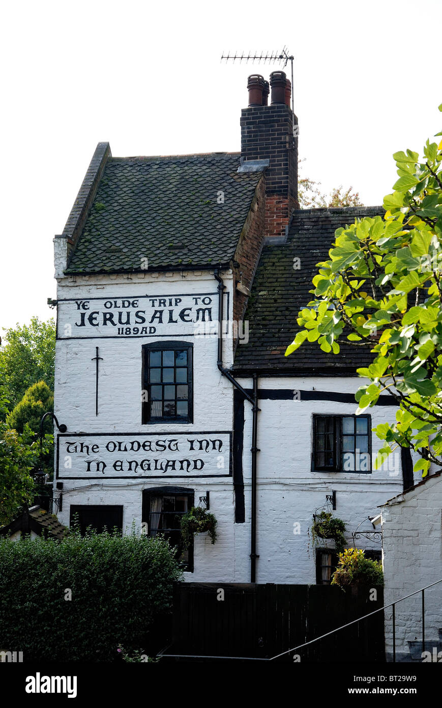 Ye old voyage à Jérusalem le plus vieux pub d'angleterre nottingham Banque D'Images