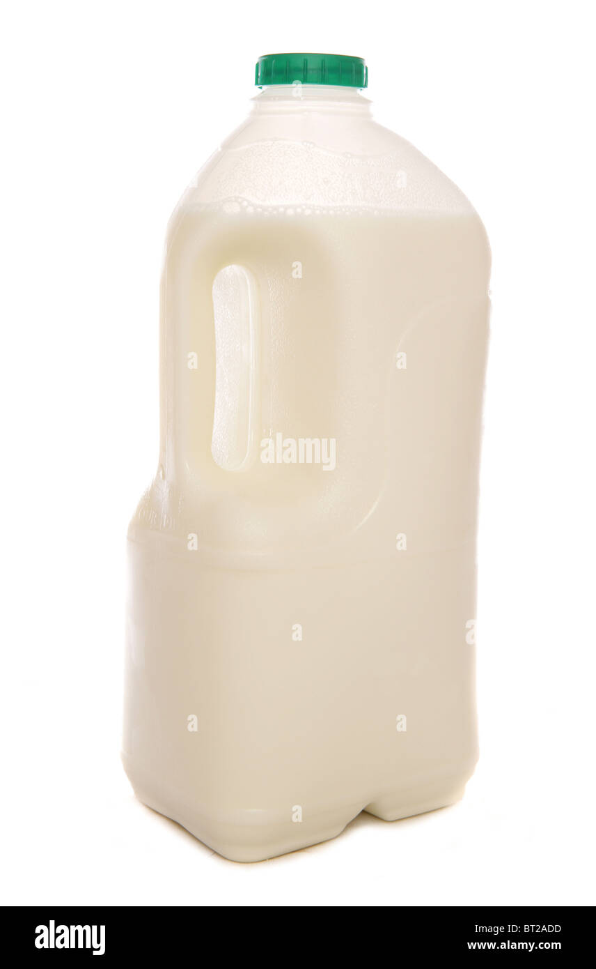 Quatre pintes de lait découpe studio Banque D'Images