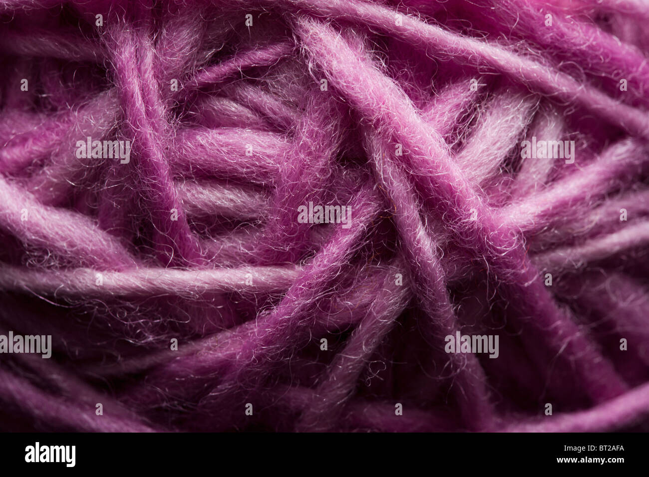 Close up de fil de laine rose Banque D'Images