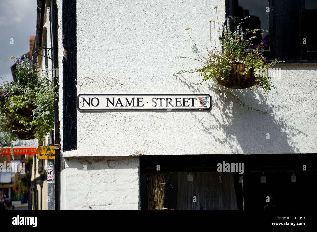 Pas de nom de rue qui est le nom d'une rue dans l'idyllique village de Sandwich Kent Banque D'Images