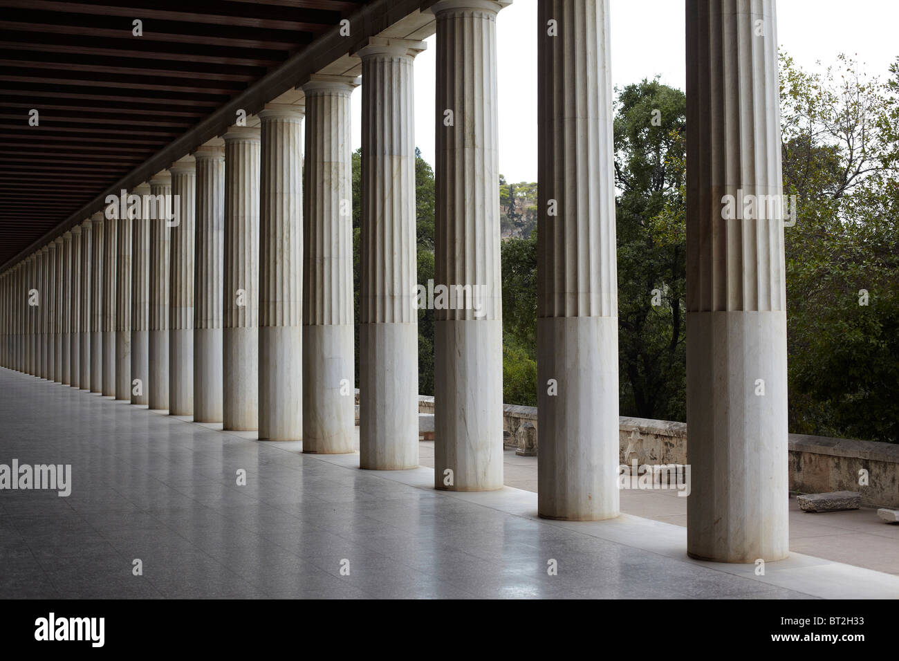 La Stoa d'Attalos Agora antique d'Athènes Grèce Banque D'Images