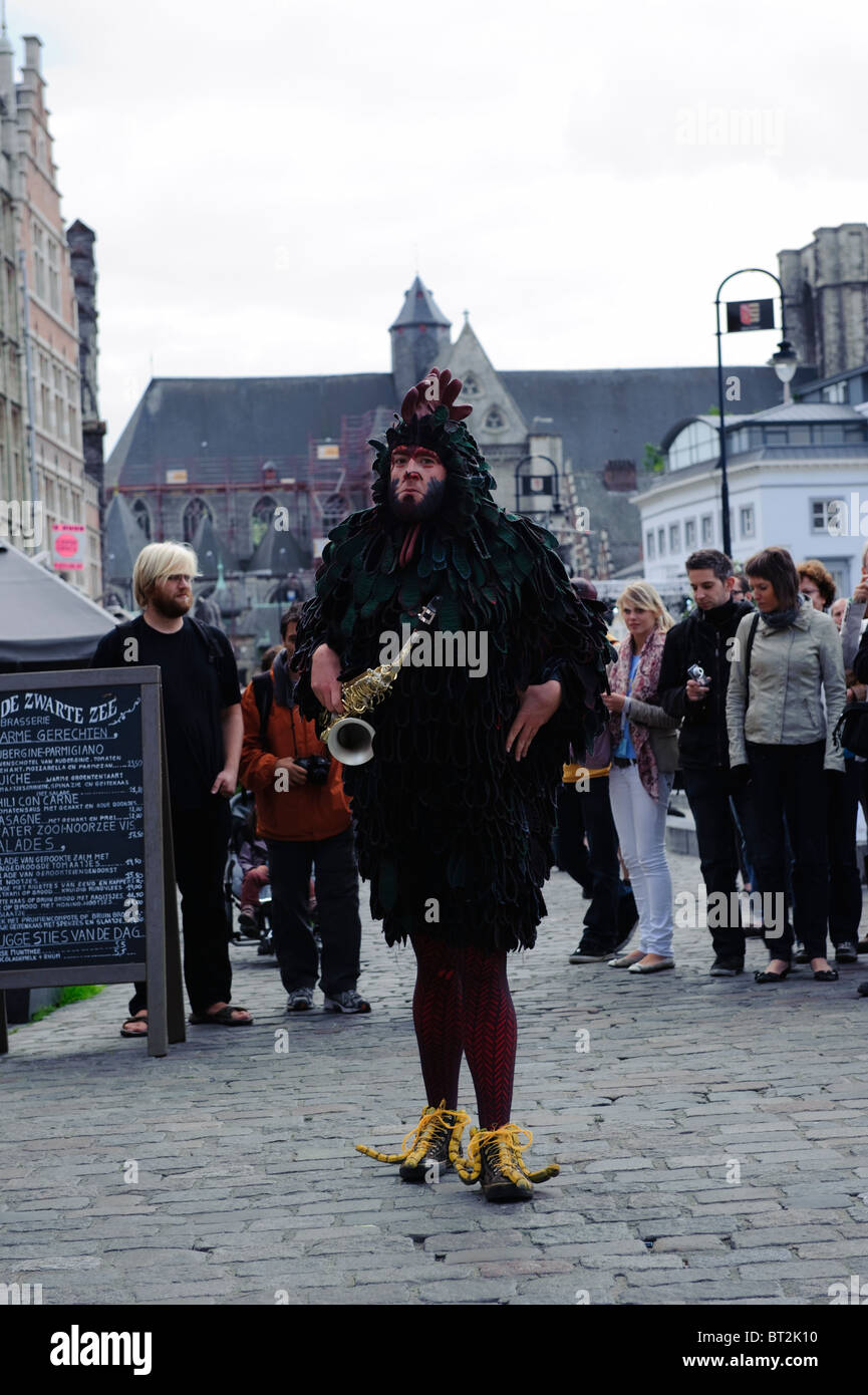 Les artistes de rue à Gand, Belgique Banque D'Images