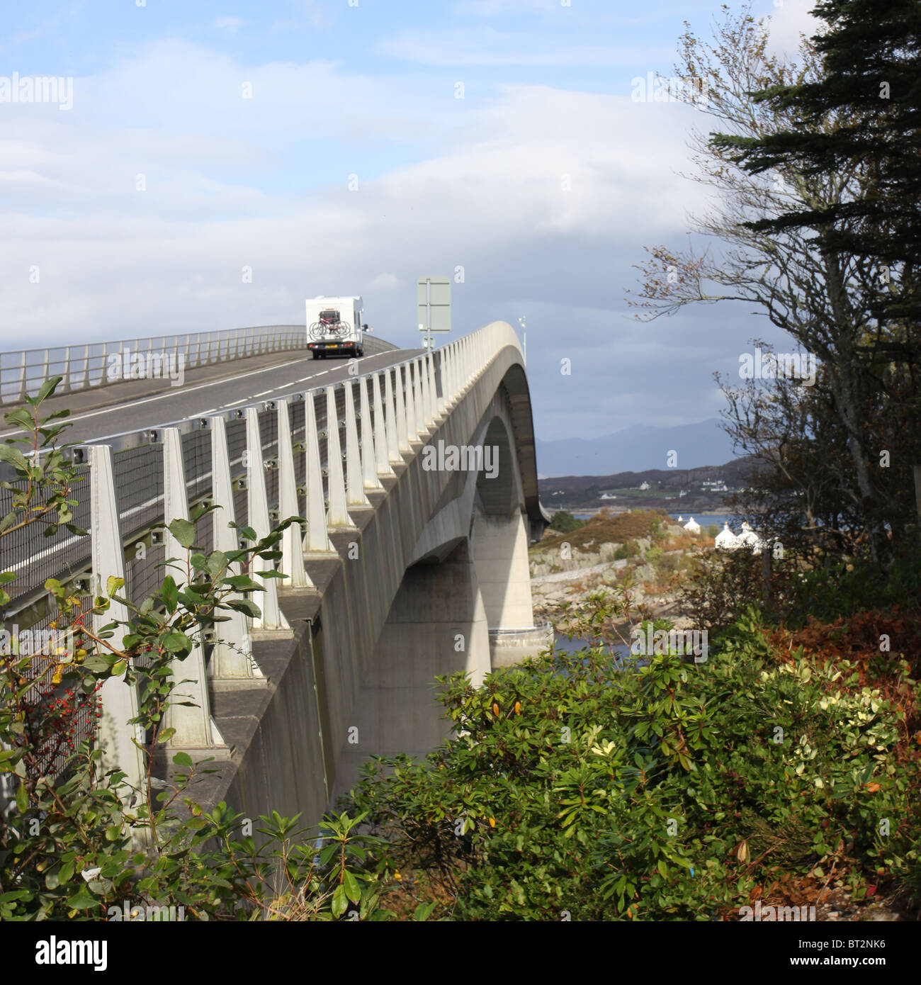 Camping crossing Skye Bridge Ecosse Octobre 2010 Banque D'Images