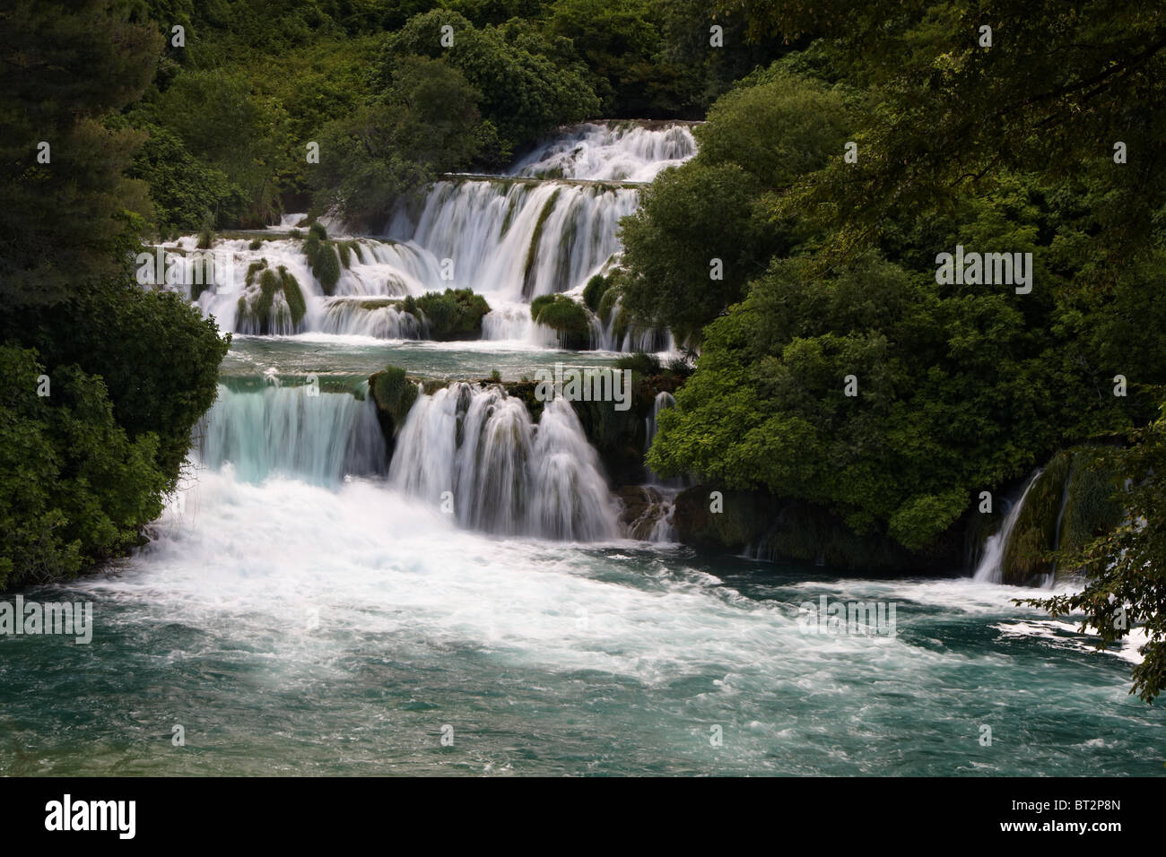 Le Parc National des chutes de Krka, lower falls sur la rivière Krka, Croatie Banque D'Images