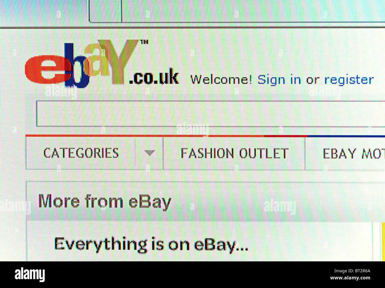 Capture d'écran page d'accueil ebay Banque D'Images