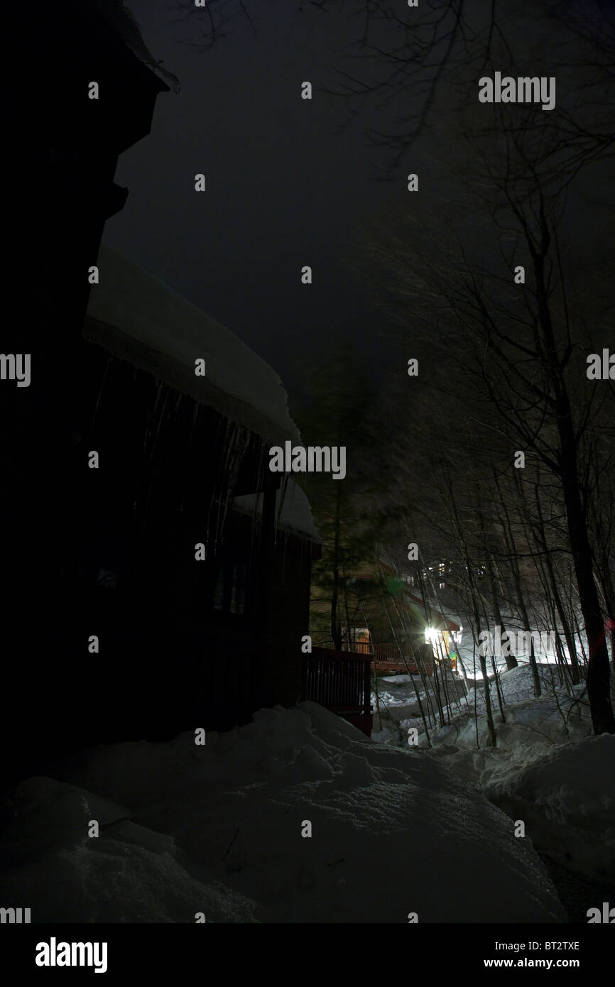 Scène de nuit sur la montagne du Vermont, l'hiver, le froid Banque D'Images