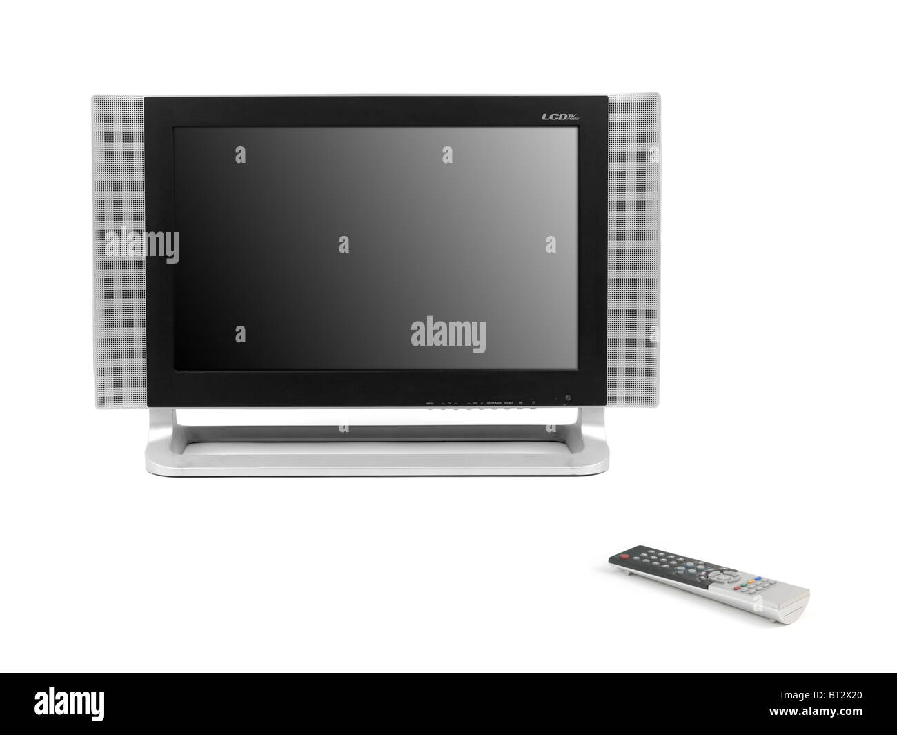 Une TÉLÉVISION À ÉCRAN LCD Monitor isolé sur fond blanc Banque D'Images